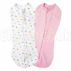 Summer Infant Swaddlepod Конверт для пеленания на молнии (2 шт) р-р S, бантики