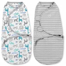 Summer Infant SwaddleMe Конверт для пеленания на липучке (2 шт.) веселый зоопарк